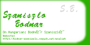 szaniszlo bodnar business card